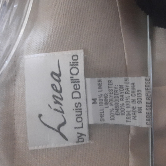 Linea By Louis Dell Olio Linen Embroidered Kimono/Blazer Sz M - Picture 9 of 9
